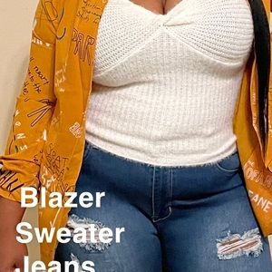 Plus size distressed jeans